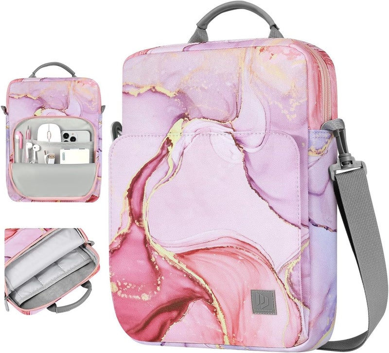 Dadanism 9-11 Inch Tablet Sleeve Bag Carrying Case with Shoulder Strap for iPad (A16) 11", iPad 10th Gen 10.9" Air 5/4, i-Pad Air/Pro 11", i-Pad 9/8/7th 10.2", Galaxy Tab A9+ Plus 11", Cloudy Pink - Image 1